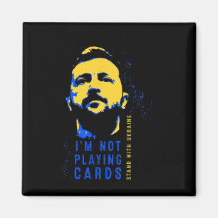 Íman Não Estou Jogando Cartas Zelensky Bandeira Ucrania