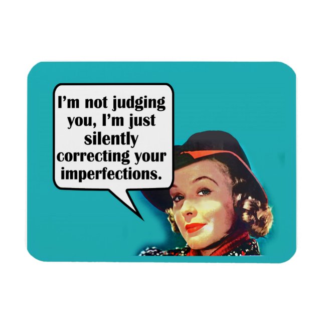 Íman Não estou julgando você... Mulher-retrora (Horizontal)