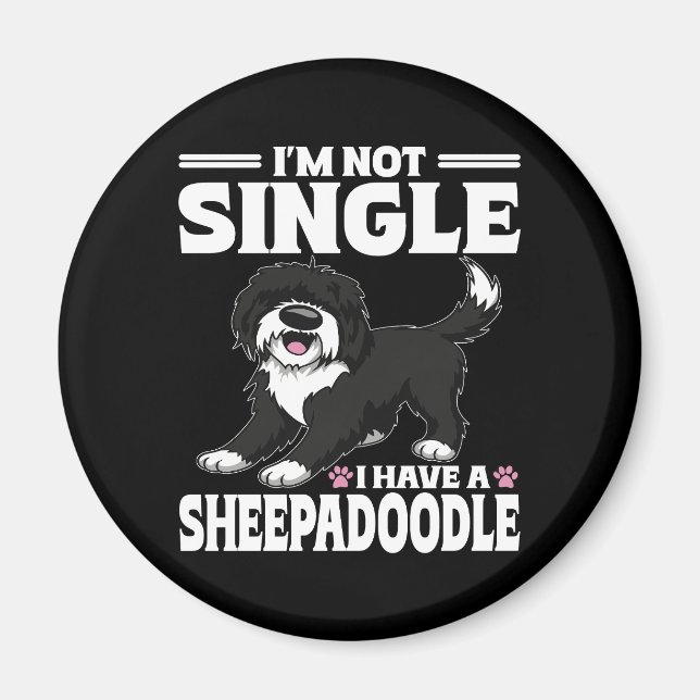 Íman Não Estou Solteiro Tenho Um Amante Sheepadoodle (Frente)
