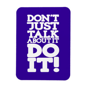 Íman Não fale apenas sobre ele, ímã azul e branco