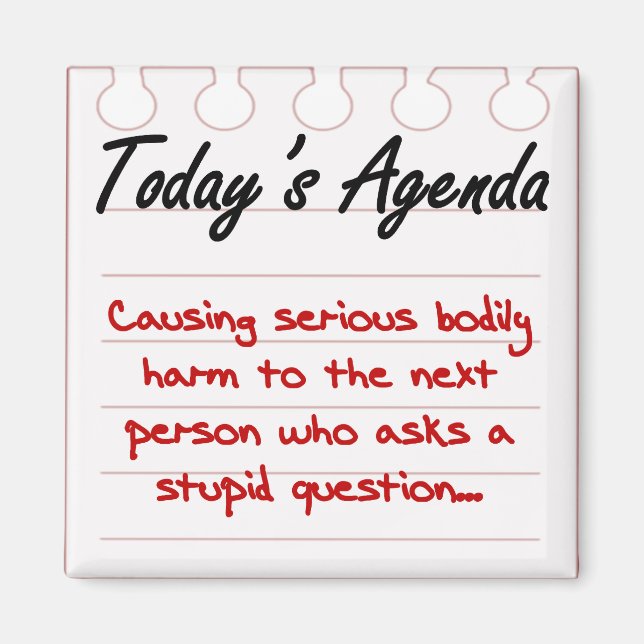 Íman Não fazer perguntas estúpidas (Frente)