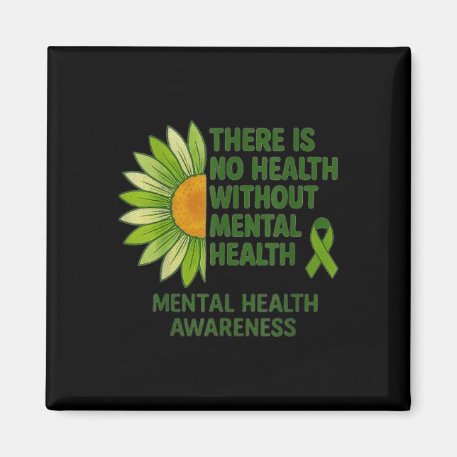 Íman Não Há Saúde Sem Saúde Mental Rib Verde (Frente)