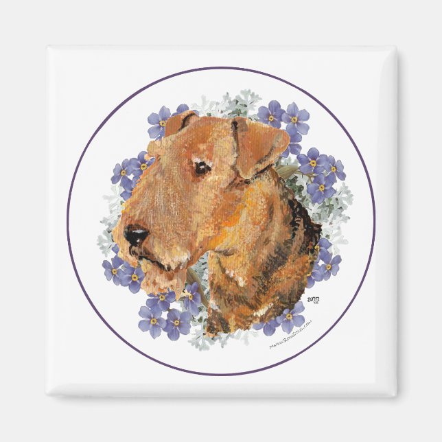Íman Não-Me-Esqueças do Airedale (Frente)