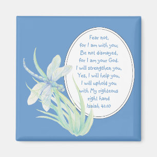 Íman Não Medo, Isaiah Scripture Dragonfly Azul, Verde