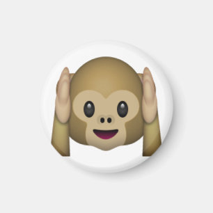 Íman Não ouça nenhum macaco mau - Emoji