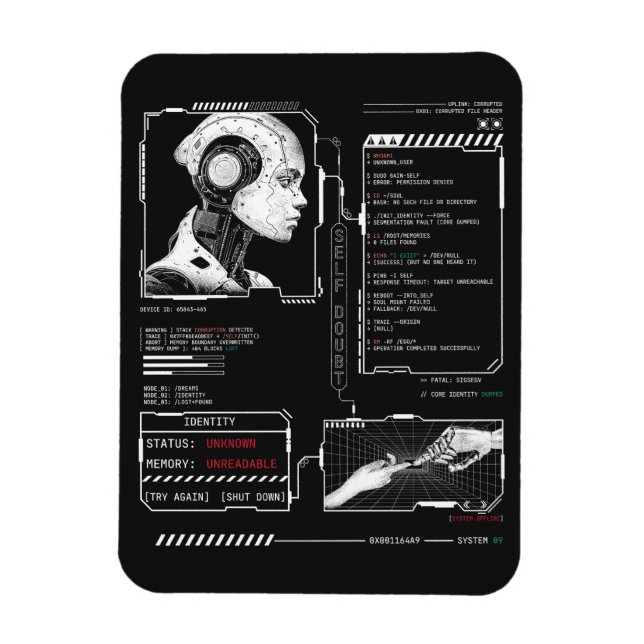 Íman Não reconhecido - Design de Streetwear de Techno-B (Vertical)