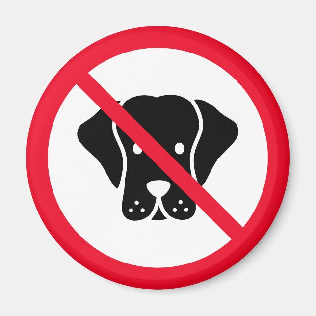 Íman Não São Permitidos Cães | Sinal de círculo vermelh (Frente)