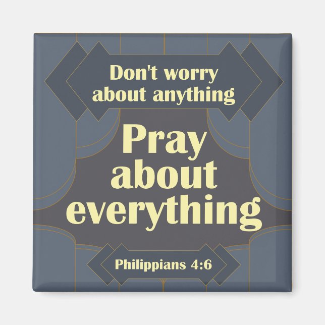 Íman Não se preocupe com nada de Philippians 4:6 (Frente)