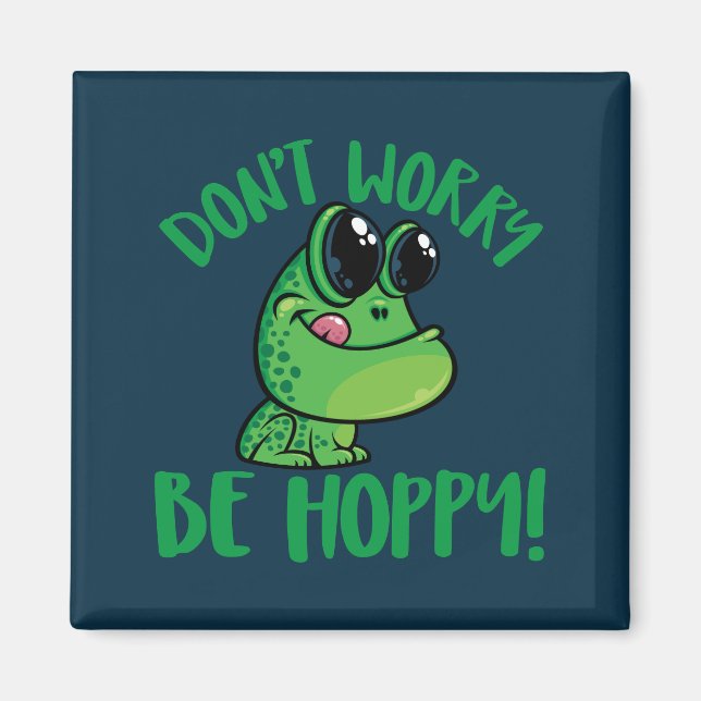 Íman Não se preocupe com o Sapo de animação sorridente (Frente)