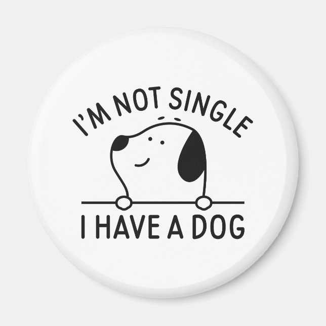 Íman Não sou Solteiro de ter um cachorro (Frente)