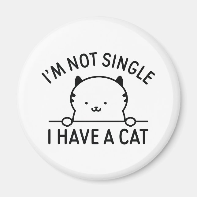 Íman Não sou Solteiro de ter um gato (Frente)