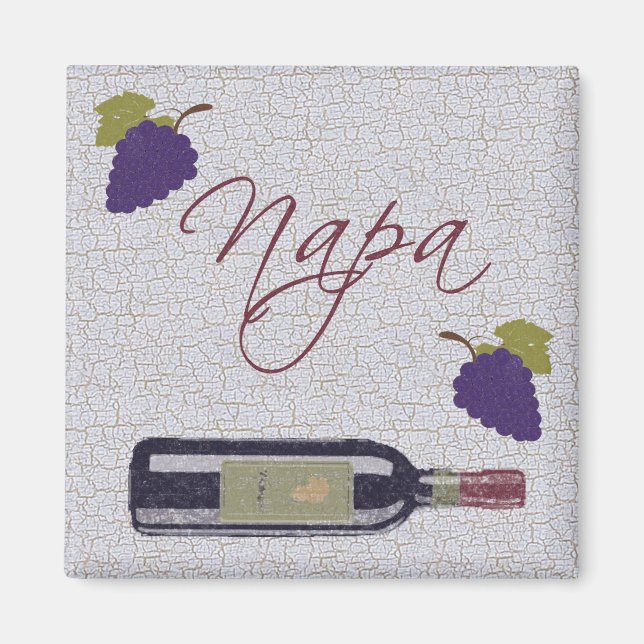 Íman Napa Vintage Wine Botão (Frente)