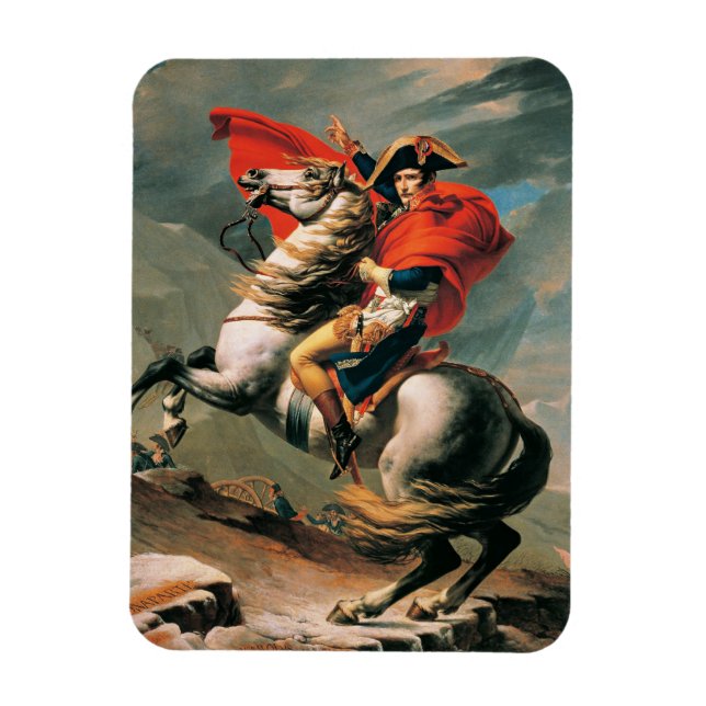 Íman Napoleão cruzando os Alpes, famosa pintura, (Vertical)