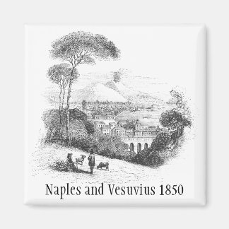 Íman Nápoles e Vesúvio Volcano 1850