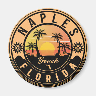 Íman Nápoles Florida Beach Retro Sunset Souvenirs