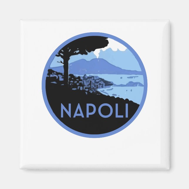 Íman Napoli Monte Vesúvio - Retro Nápoles Itália (Frente)