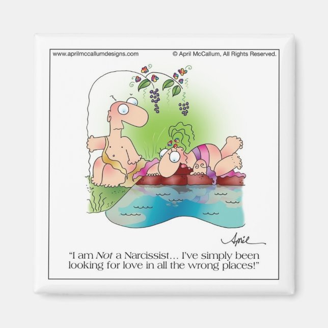 Íman NARCISSIST WOMAN Cartoon Magnet de abril McCallum (Frente)