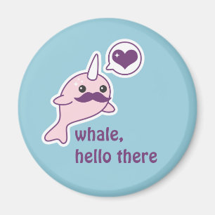 Íman Narwhal engraçado com bigode