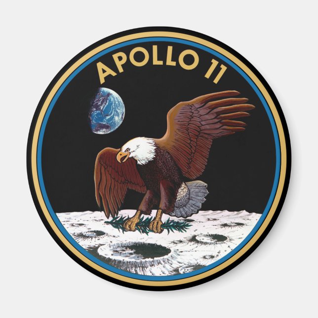 Íman NASA Apollo 11 Landing Landing Lunar Patch Insigni (Frente)