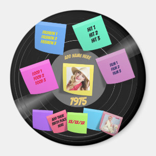 Íman NASCER 60s 70s QUALQUER ano Personalizado em Foto