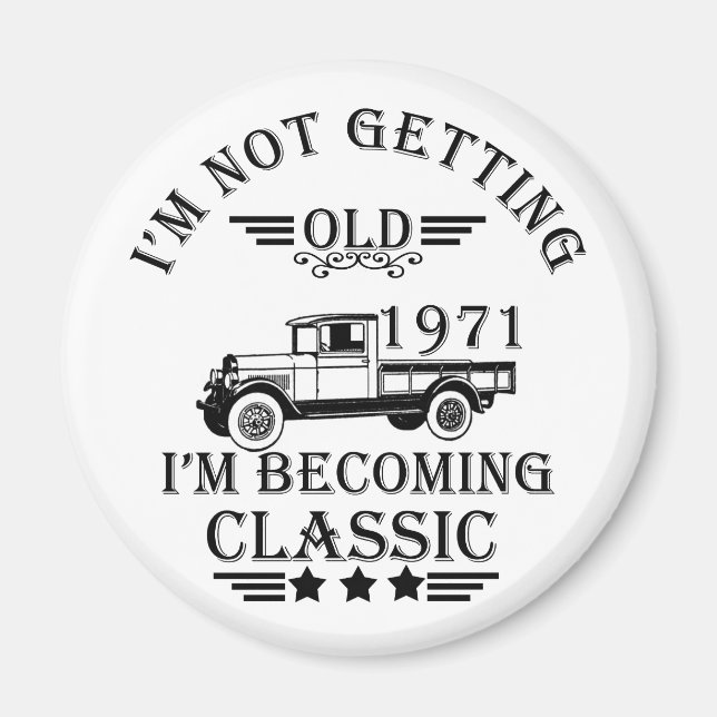 Íman nascer em 1971 presente de aniversário vintage (Frente)