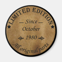 nascer em outubro de 1980 Vintage aniversário