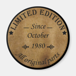 Íman nascer em outubro de 1980 Vintage aniversário