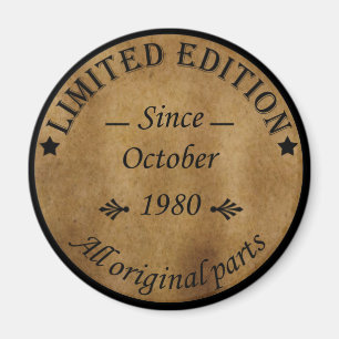 Íman nascer em outubro de 1980 Vintage aniversário