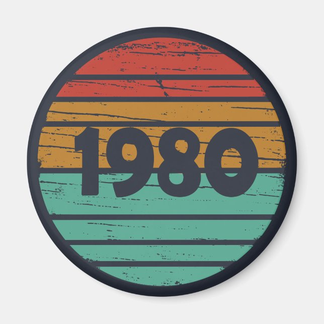 Íman Nascer em presente de aniversário de 1980 (Frente)