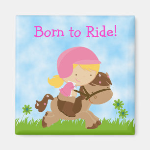 Íman Nascer para montar o ímã da menina e do cavalo