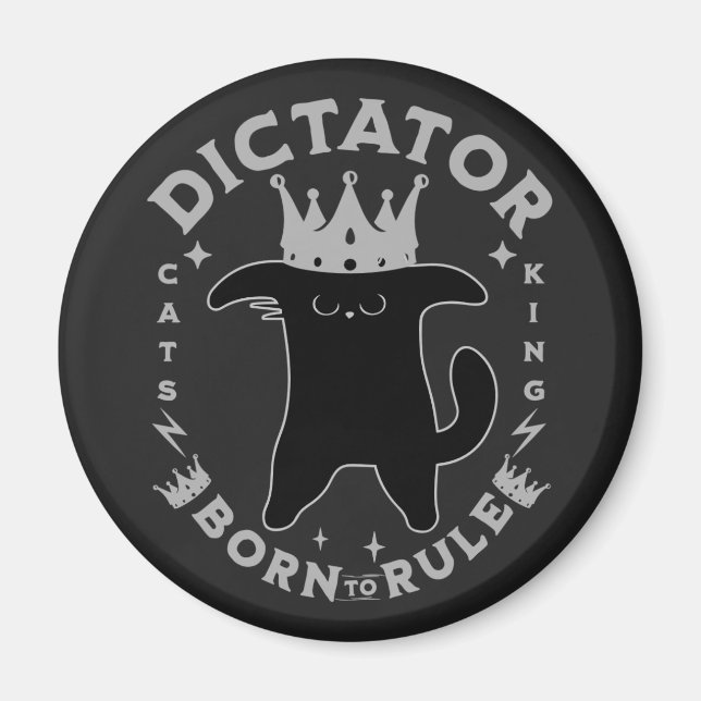 Íman Nascer Para Regra | Design de gato engraçado (Frente)