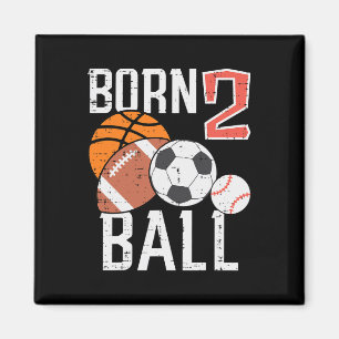 Íman Nascido Basquetebol Futebol 2º Aniversário Menino