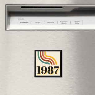 Íman Nascido em 1987 Listra Retro Aniversário de 40 ano