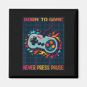 Íman Nascido Para Jogar Nunca Pause Camiseta de Gamer R