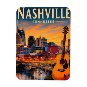 Íman 🎸 Nashville Tennessee Skyline e Music Row