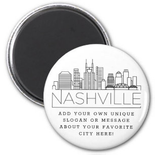 Íman Nashville Themed   Mensagem de Cidade Personalizad