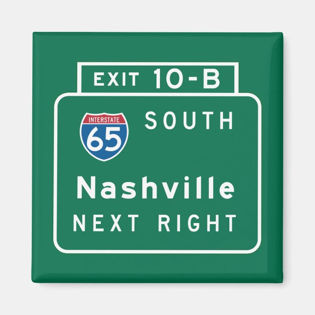 Íman Nashville, TN Road Sign (Frente)