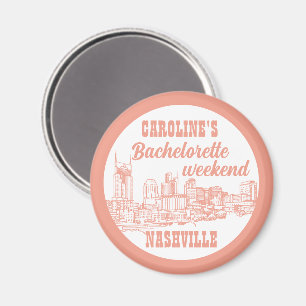 Íman Nashville Toile Despedida de Solteira Rosa Coral s