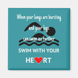 Íman Natação com seu coração inspirado