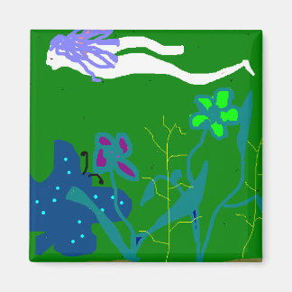 Íman natação de cabelo azul