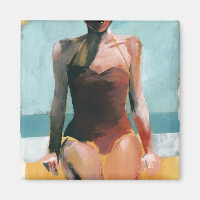 Íman Natação de vindima - maiô vermelho (Frente)