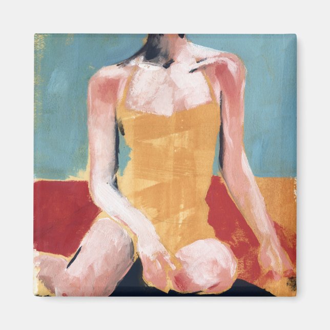 Íman Natação de vinheta - maiô amarelo (Frente)