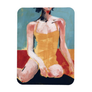 Íman Natação de vinheta - maiô amarelo