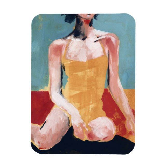 Íman Natação de vinheta - maiô amarelo (Vertical)