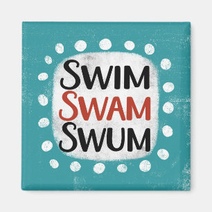 Íman Natação Swam Swum Refrigerator Magnet