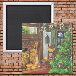 Íman Natais vintages, Cabina de registro cozy com Larei