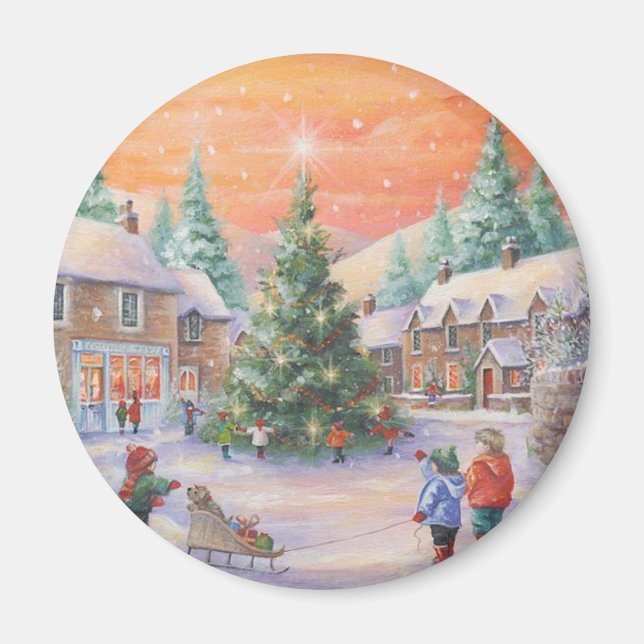 Íman Natais vintages Na Neve (Frente)