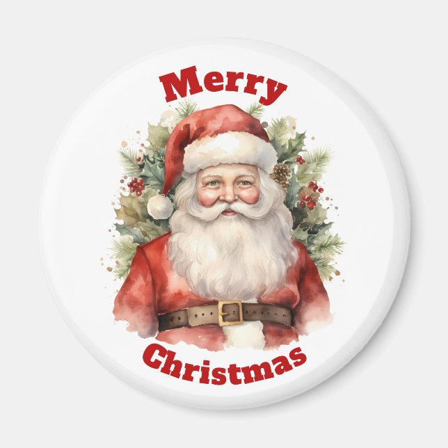 Íman Natais vintages que Santa Claus sorri (Frente)