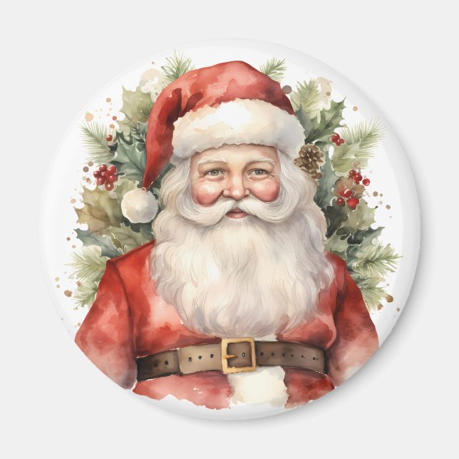 Íman Natais vintages que Santa Claus sorri (Frente)