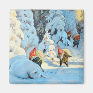 Íman Natais vintages trazendo presentes